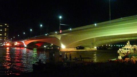 柳都大橋のライトアップ