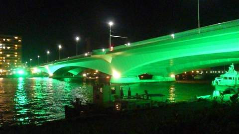 柳都大橋のライトアップ