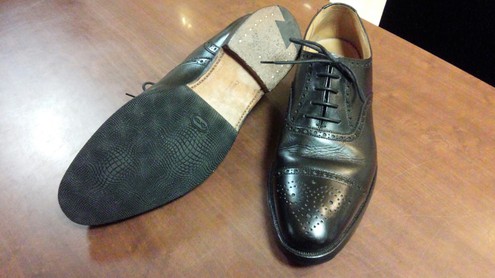 Crockett&Jones×vibramEXハーフラバー+靴磨き